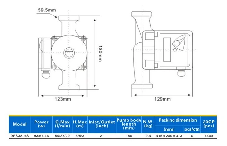Dps32-6s Hot Water Circulation Pump Dps32-6s Hot Water Circulation Pump