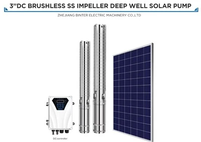 400w 50M Brushless DC Solè Powered Deep Well Water Pumps